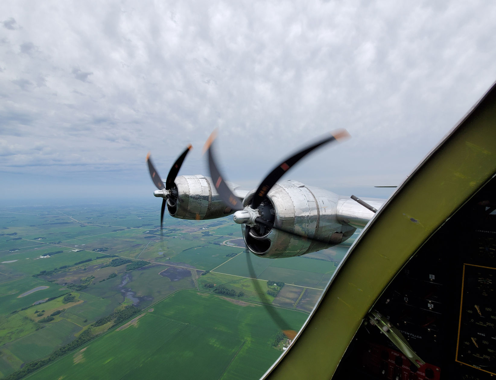 View from cockpit side window